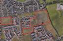 The proposed sites for 104 new houses in Bradwell - now in doubt after a building company's liquidation