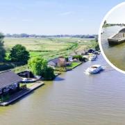 A bungalow is up for sale on the bank of the River Thurne
