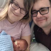 Christina Webb-Wright and Kyle Nash with their new baby Arthur Frederick