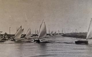 Norfolk 14ft Restricted Class dinghies - a precursor of the Norfolk One Design - racing at the 1906 Acle Regatta