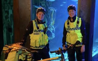 Cycle paramedics Martha Davies and Donna Pearson on Great Yarmouth seafront.