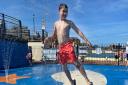 Harry Cakebread, 9, jumps through a fountain at Gorleston Splashpad Picture: Newsquest