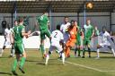 Connor Deeks heads home for Gorleston against New Salamis