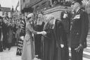 The Queen visiting Norwich City Hall in 1957