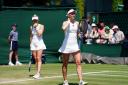 Olivia Nicholls, right, and Alicia Barnett during their doubles match at Wimbledon