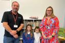 WSG Energy Services’ Steve Jones and Hickling School senior teacher Abby Blake with pupils Layla and Easton.