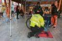 Police at Great Yarmouth market helped people to register their bikes on January 6.