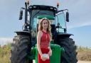 Aspiring farmer Ruby Travis, 16, from Filby, rode a John Deere tractor to the Flegg High school prom