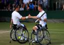 Alfie Hewett, right, and Gordon Reid on their way to the Wimbledon doubles final. Picture: PA