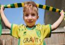 Four-year-old Norwich City super fan Oscar Drewery at his home in Gorleston. Picture: DENISE BRADLEY