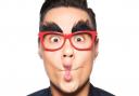 Red Nose Day comedy glasses modelled by Gok Wan. Picture: Trevor Leighton.