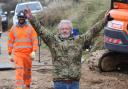 Lance Martin celebrates his Hemsby home being saved Picture: Denise Bradley