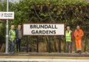 The new sign is unveiled at Brundall Gardens station
Picture: Wherry Lines Community Rail Partnership