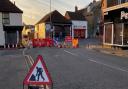 The sinkhole on Baker Street, Gorleston, is being investigated by Anglian Water. Picture - Alex Fuller