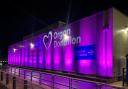 The James Paget Hospital lit up pink to support Organ Donation Week 2022.