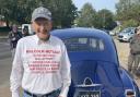 Gorleston man Malcolm Metcalf next to a car once owned by Elvis Presley.