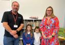 WSG Energy Services’ Steve Jones and Hickling School senior teacher Abby Blake with pupils Layla and Easton.