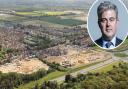 Great Yarmouth MP Sir Brandon Lewis (inset) is putting pressure on the prime minister over nutrient neutrality rules blocking house building
