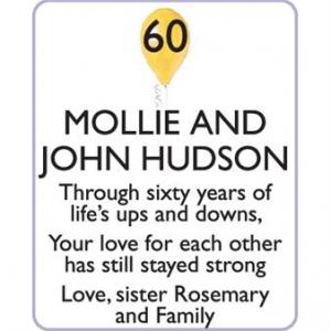 JOHN and MOLLIE HUDSON`