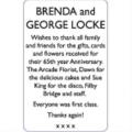 BRENDA and GEORGE LOCKE