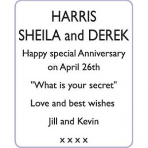SHEILA and DEREK HARRIS
