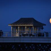 A 'blood moon' rising over Cromer Pier in 2018