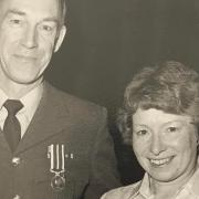 David Silver received his Meritorious Service Medal, with wife, Jan