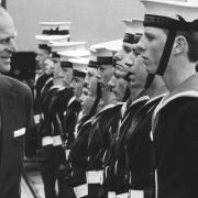 The Duke of Edinburgh inspects Great Yarmouth Sea Cadet Unit during a visit in 1979. Dated: June 1979.