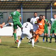 Connor Deeks heads home for Gorleston against New Salamis
