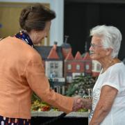Princess Anne meets the 'queen of knitting' Margaret Seaman at the Royal Norfolk Show