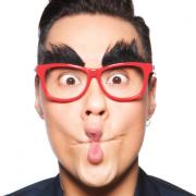 Red Nose Day comedy glasses modelled by Gok Wan. Picture: Trevor Leighton.