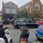 Bikers revved their engines as a mark of respect to the Chalet Coffee Bar owner Ann Barker on Friday.