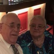 Peter Hicks with his wife of 50 years Jean. Mr Hicks lost their wedding rings and glass charm containing some of his wife\'s ashes while on holiday in Norfolk. Following a newspaper appeal he has been reunited with the rings
