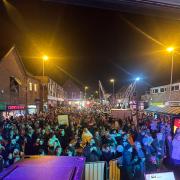 The crowd gathers for the Christmas lights switch-on in Gorleston