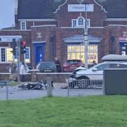 A motorcyclist was injured in a head-on collision with a car in Gorleston