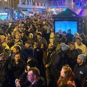 Thousands of people lined Gorleston High Street for the Christmas light switch-on event. Picture - GTA
