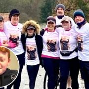 Family and friends after the Dan Leathers (inset) Charity Run on December 3.