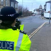 PC Isabel Carroll was on the hunt for speeders in Gorleston on Monday. Picture - Norfolk Constabulary
