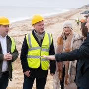 Keir Cozens, the Labour Party candidate in Great Yarmouth and Steve Reed, shadow minister for the environment, meet with local campaigners in Hemsby on Thursday, January 25.