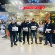 Dan Hurd, Kevin Jordan, Alan Jones, Chris Batten, Genny Measures and Simon Measures at Norwich Railway Station ahead of delivering a petition to the Prime Minister.