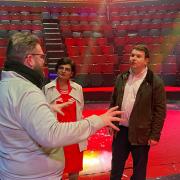 The Hippodrome's Jack Jay (left) showed shadow minister Thangam Debbonaire and Yarmouth Labour candidate Keir Cozens around the circus. Picture - James Weeds