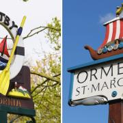 Villagers have been at odds at Ormesby St Margaret and Scratby Parish Council. Picture: The village signs for Ormesby St Margaret and Scratby and California