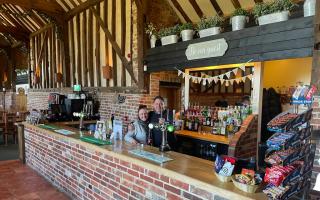 Daniel and Emma Sheales behind the bar at Barn 1 Caldecott after a year-long revamp