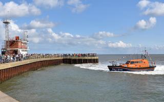 Great Yarmouth and Gorleston's RNLI station welcomes the new 13-44 Shannon Class lifeboat 'George and Frances Phelon’. Picture: Mick Howes