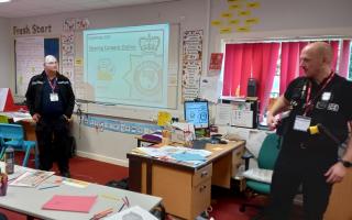 Officers from Yarmouth police visited schools last week to discuss online safety and hate crimes. Picture - Norfolk Constabulary