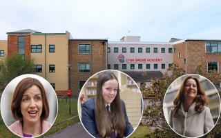Ella Thurtle (centre) has written to senior MPs for better political education in schools. Pictures - Newsquest/PA